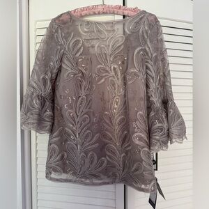 NWT Adrianna Pappel Soutache embroidered sequin top, size 2